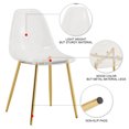 thumbnail image 3 of Noble House 32.67" Modern Dining Chairs, Crystal-Style Seat, Armless Makeup Stool, Golden Metal Legs, Clear, Set of 4, 3 of 11
