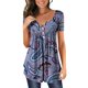 thumbnail image 1 of Gibobby Casual Playera de Manga Corta para Mujer Camiseta plisada con estampado flores y cuello botones manga corta para mujer, camiseta informal con ajuste floral,(Morado,G), 1 of 4