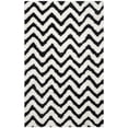 thumbnail image 6 of SAFAVIEH Barcelona Carmella Chevron Stripes Shag Area Rug, Ivory/Black, 3' x 5', 6 of 9