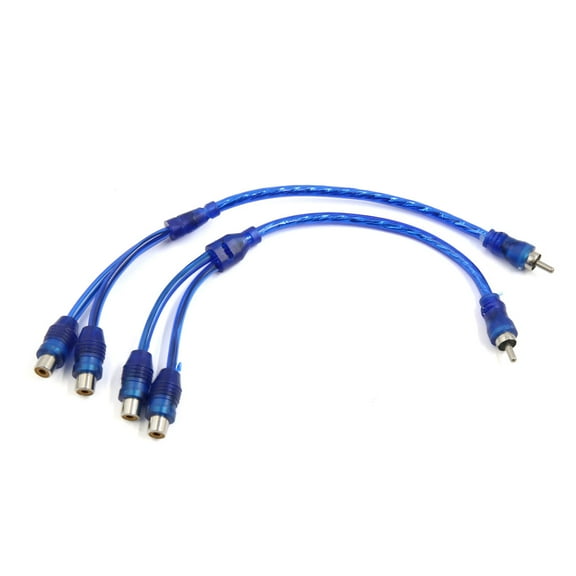 Unique Bargains 2Pcs Male to 2 Female RCA Car Amplifier Audio Splitter Adapter Y Cable