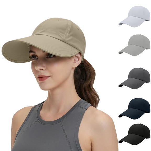 HuangHuanChen Sun Hat for Women Wide Brim Lightweight Adjustable Sun Packable Ponytail Hat Comfortable Big Brim Baseball Caps for Women Navy One Size