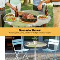 thumbnail image 6 of Elastic Fitted Round Tablecloth, Sage Green Ombre Waterproof Stretch Table Cover for 45"-54" Tables, Retro Abstract Mottled Geometric Washable Outdoor Tablecloths for Patio, Picnic, Camping, 6 of 9
