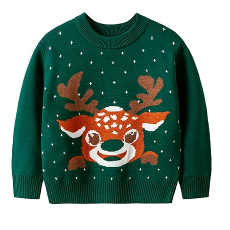 

URMAGIC Toddler Christmas Sweater Baby Girl Clothes Long Sleeve Crewneck Witch Sweatshirt Pullover Elk Printed Fall Outfit
