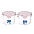 thumbnail image 3 of Inteprter Plástico Sellado Latas Cocina Caja Almacenaje Transparente Food Bote Keep Fresh Organizadores de utensilios de cocina rosado S Inteprter HA0062-01B, 3 of 6