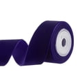 thumbnail image 1 of Velvet Ribbons Single Faced Vintage Velvet Ribbon Spool Dark Purple, 1 of 6