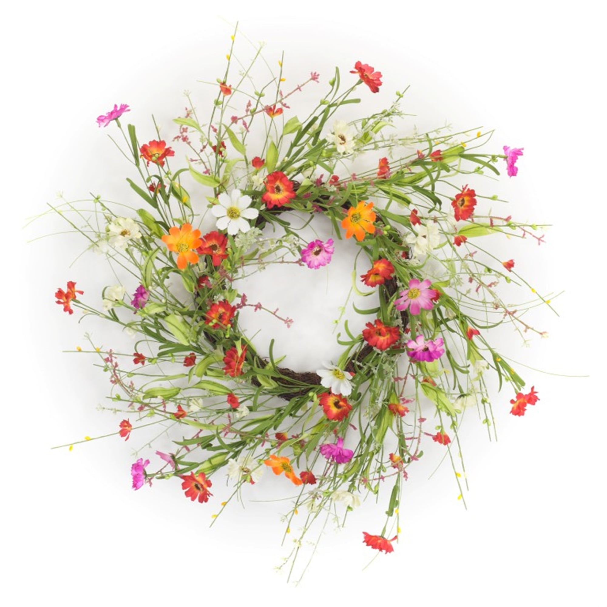 Mixed Floral Wreath 22.5"D Polyester