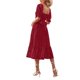 thumbnail image 5 of SAYOO Vestido largo de verano para mujer, manga corta, cuello cuadrado, sin espalda, vestido de lunares suizos SAYOO  Vida cotidiana, 5 of 6