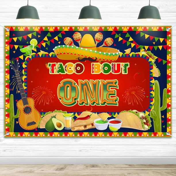 Hamigar Telón De Fondo Para Cartel De Feliz Primer Cumpleaños De 5.9 X 3.9 Ft, Taco Bout One Fiesta Mexican Cactus 1 Decoración De Primer Cumpleaños, Suministros Para Fiestas Para Niños