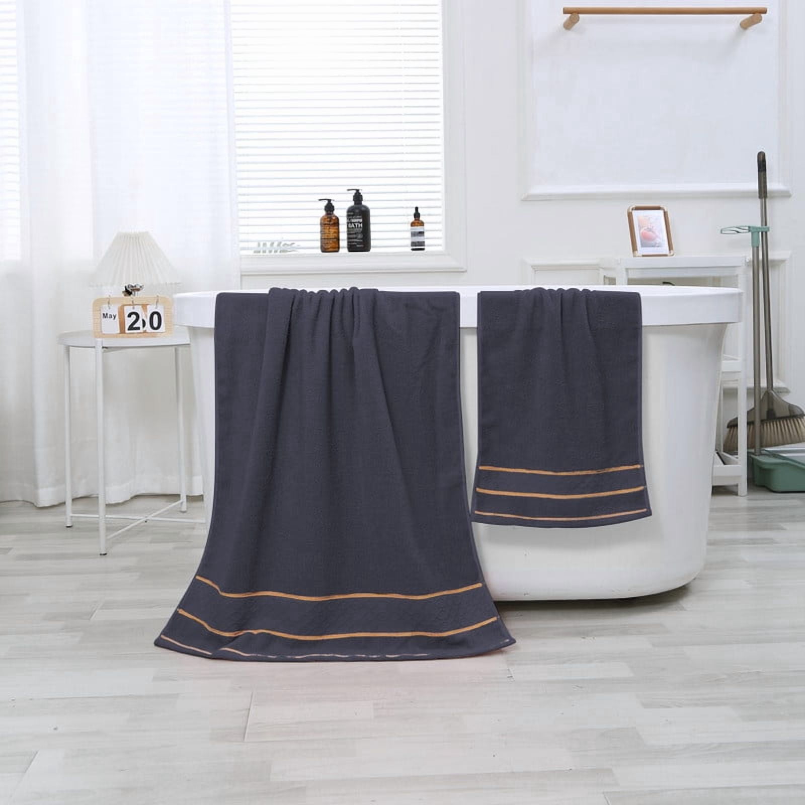 JML Dark Gray Bath Towel Set of 8 Pieces - Cotton Blend Highly Absorbent Towels for Bathroom, 2 Soft Bath Towels, 2 Hand Towels, 4 Washcloths