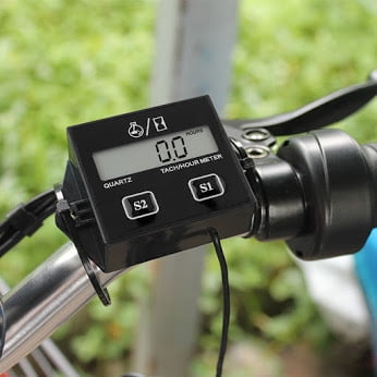 Motorcycle Tachometer 12V LCD Display Tachometer Hour Meter Motorcycle 2&4 Stroke Gasoline Engine