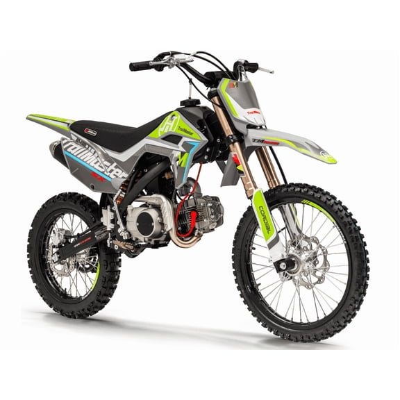 Trailmaster SX125 Dirt Bike, 124cc, Max Speed 50 mph, Ages 16 , 4-Speed Manual, Air-Cooled Engine, Electric & Kick Start, 19/16 Tires, 32.7" Seat Height (Green)