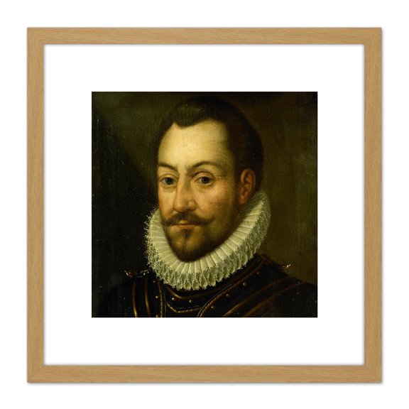 Portrait Count John Of Nassau 8X8 Inch Square Wooden Framed Wall Art Print Picture with Mount