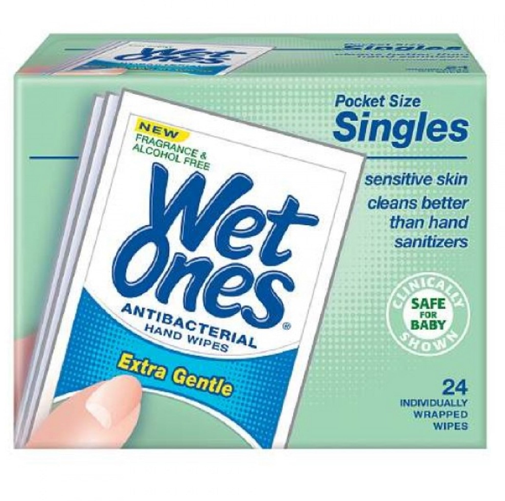 WET ONES Sensitive Skin Hand Wipes, Singles Extra Gentle Fragrance