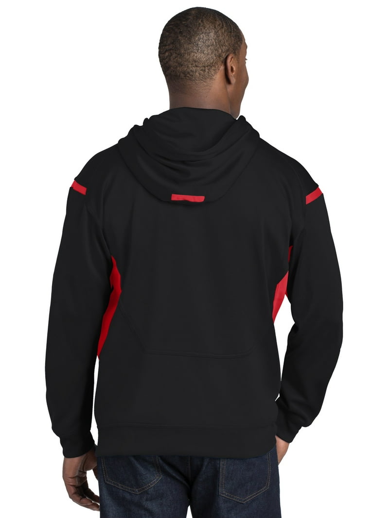 flexwitme hoodie 赤黒 Mens red black Pullover Hoodie With Contrast Color Long