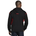thumbnail image 2 of Sport-Tek Tech Fleece Colorblock Hooded Sweatshirt. F246 - 3XL Black/ True Red, 2 of 6