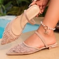 thumbnail image 6 of Samdudou Dressy Flats for Women Elegant Pointed Closed Toe Slingback Shoes Sheer Mesh Rhinestone Embellished Slides Wedding Evening Party Bridal Footwear Style, 6 of 9