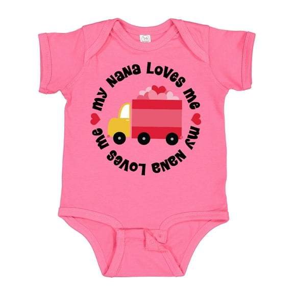 Inktastic My Nana Loves Me Valentine Boys or Girls Baby Bodysuit