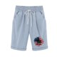 thumbnail image 1 of Pantalones Cortos Casuales para Mujer Día de la Independencia Impreso Elástico de la Cintura, Pantalones Cortos de Verano para Mujeres, 1 of 4