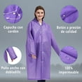 thumbnail image 3 of 2 piezas Capa Impermeable Para Lluvia Portatil Gabardina Para Adulto Poncho de Lluvia Reutilizable de EVA Duradero con Capucha Chaquetas Lluvia para Viajes y Exteriores Hombre Mujer, 3 of 6