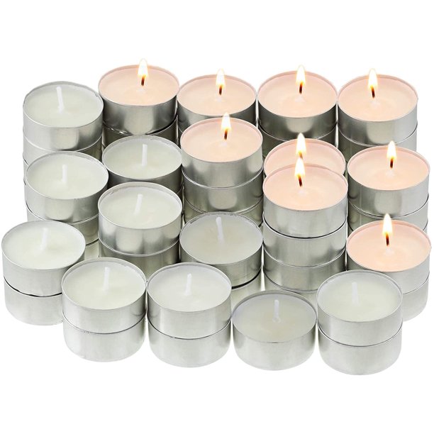 Greenco Unscented Tea Light Candles White Bulk Pack of 100