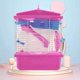 thumbnail image 4 of Jaula para mascotas para hámster con tragaluz transparente, casa de doble capa para hámster dorado, mascota hámster rosa, 4 of 5