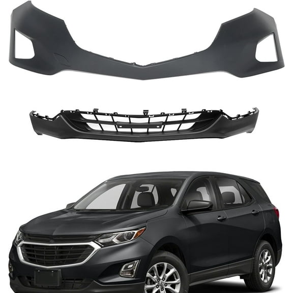 EPOTOOR Front Bumper Cover (Without License Plate Holes) Replacement for Chevy Chevrolet Equinox 2018 2019