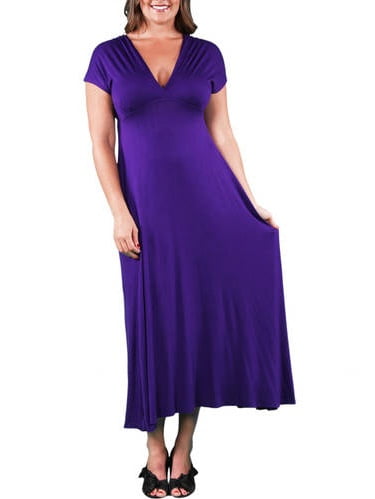 Women's Plus Faux Wrap Maxi Dress - Walmart.com