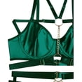 thumbnail image 4 of Sexy Pu Leather Strappy Underwire Garter Belt Lingerie Set, 4 of 6