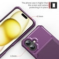 thumbnail image 6 of for iPhone 16 Wallet Case, RFID Blocking Card Holder Slot Kickstand Magnetic Button Closure Women Men Heavy Duty Shockproof Rugged Back Cover for iPhone 16, Purple, 6 of 7