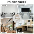 thumbnail image 5 of 4 Pack Beige Leather Padded Folding Chairs - Steel Frame, No Assembly, Portable Stackable for Indoor Outdoor, 5 of 10