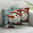 thumbnail image 3 of PHYHOO Warm Winter Wishes Blue Decorative Throw Pillow Covers, Snowman Merry Christmas Let It Snow Porch Outdoor Home Decor, Buffalo Plaid Check Couch Cushion Case White, 3 of 5