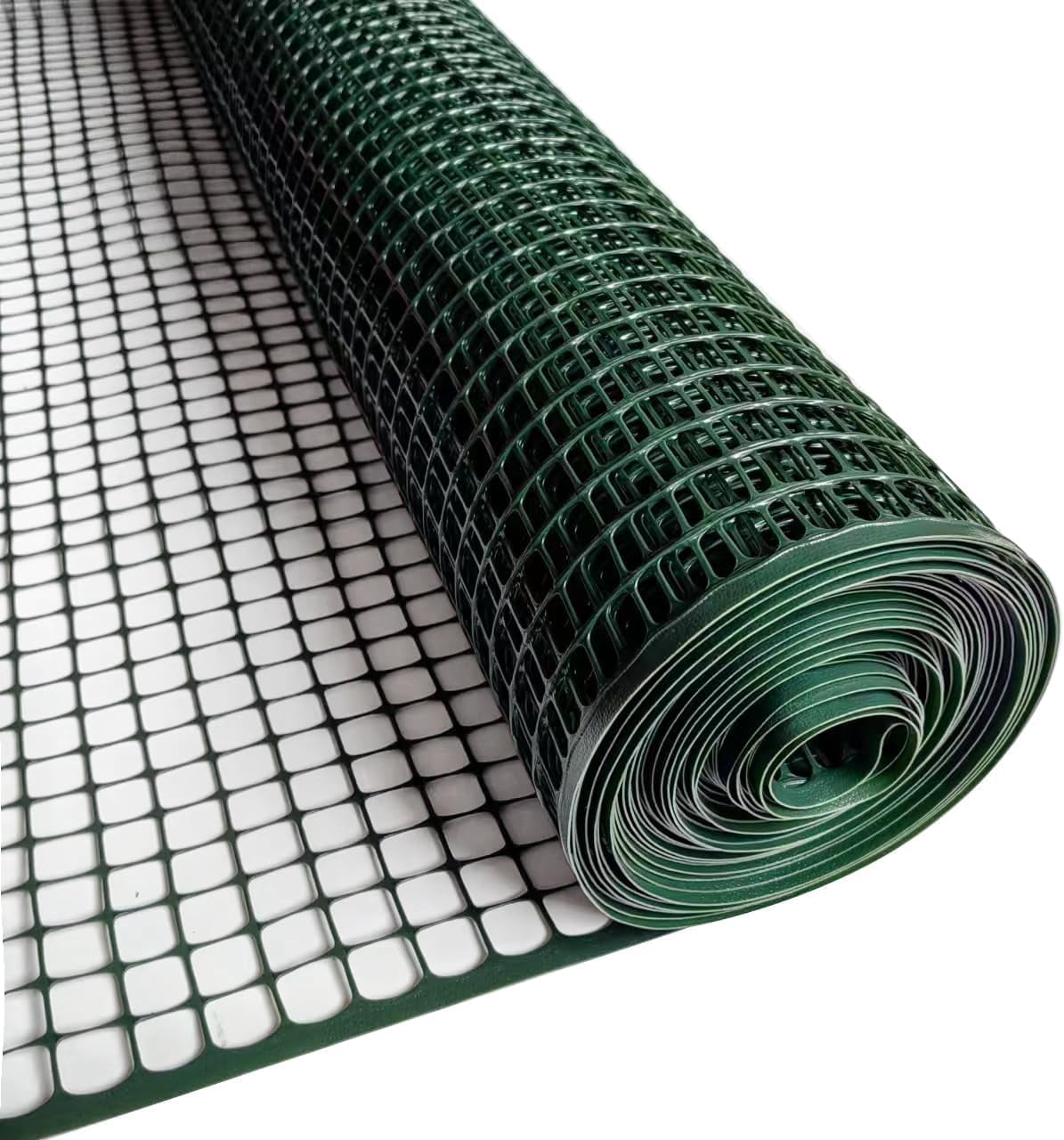 Plastic Mesh Netting for Garden, Balcony, Deck, Tree Guards, Animal Barrier, 40'' x 25', Green with 50 Zip Ties