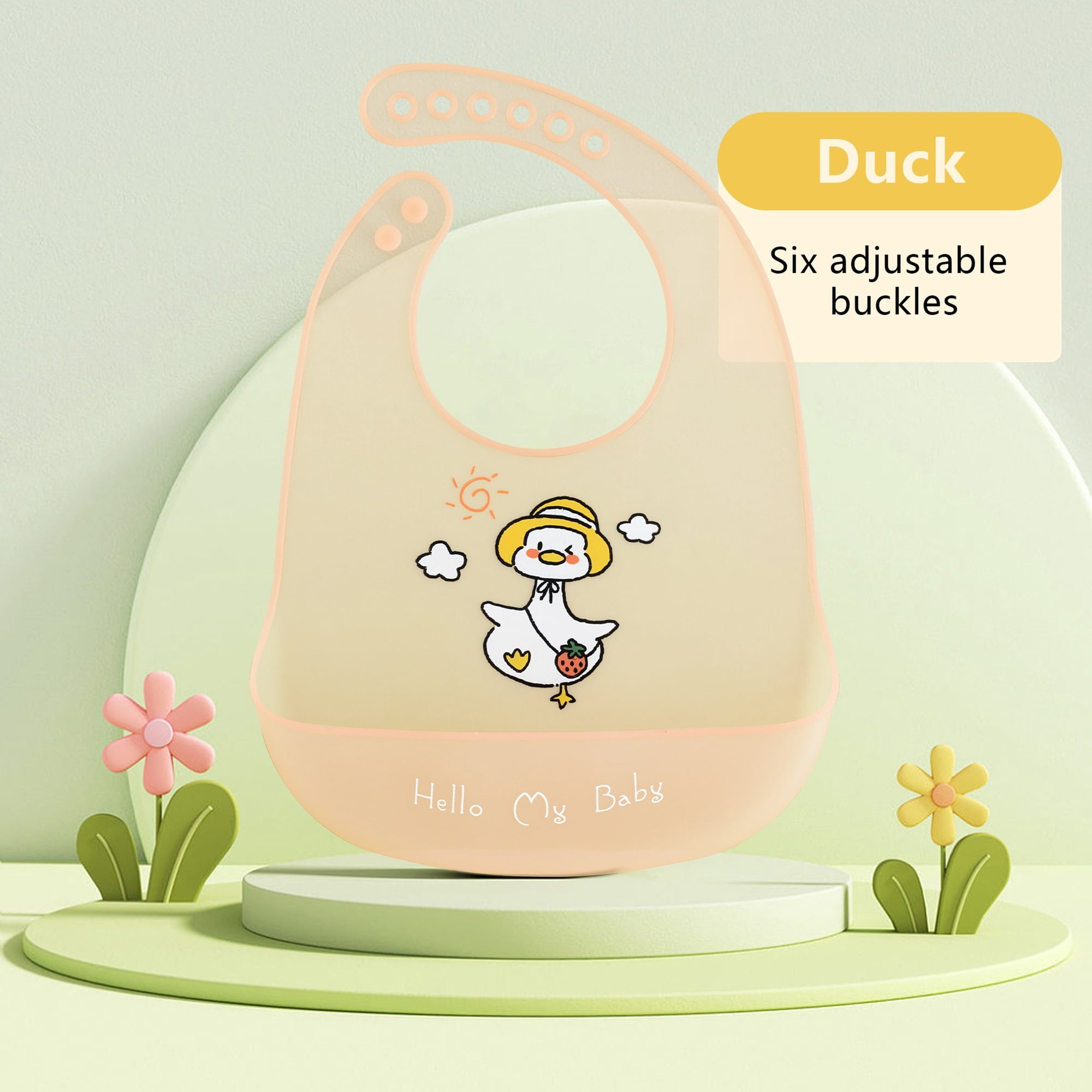 GOLDCOLIN Set of 3 Silicone Bibs for Babies & Toddlers,Soft Adjustable Bibs with Pocket Food Catcher for Baby Girl,Boy