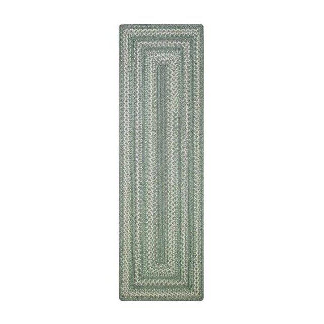 Homespice Decor 329998 22 x 72 in. Rectangular Hillside Ultra Durable Braided Runner Rug, Green