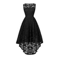 thumbnail image 2 of Njagoc3 Womens Sleeveless Red Lace High - Low Dress, Elegant Formal Gown, Bridesmaid & Party Event Wear, 2 of 6