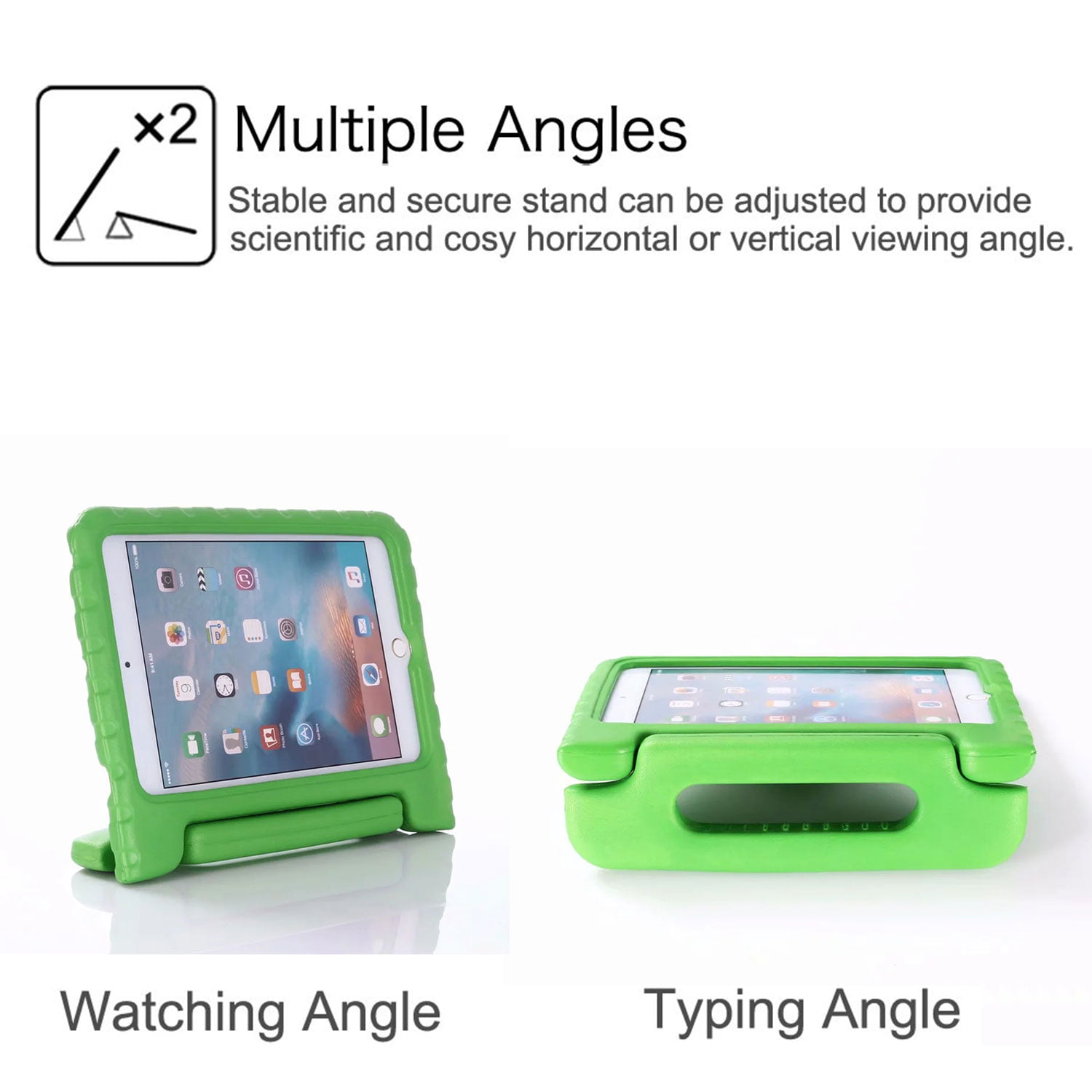 KidsCover iPad 10.2 kids sleeve green set - INCLUANT stylet et protection d' écran en verre - housse