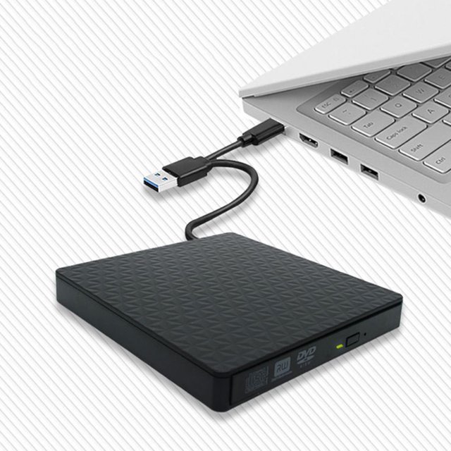Caja externa de 127 mm Plug and Play DVD/CD-ROM para Windows/Mac OS/Linux JShteea El nuevo