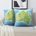 thumbnail image 2 of LALILO Throw Pillow Covers High Australia Map Australian Road Cushion Cover 18" x 18", 2 Pack, 2 of 6