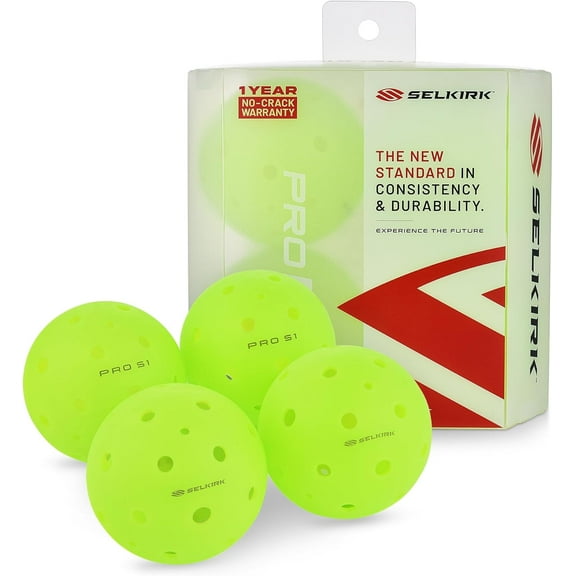 Pro S1 Ball | Crack-Resistant | 38 Hole Outdoor Pickleball Balls | USAPA Approved Pickle Ball for Tournament Play | Advanced Aerodynamics |