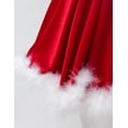 thumbnail image 6 of YiZYiF Kids Girls Christmas Santa Costume Velvet Fur Trim Belted Skirt Ruffled Xmas Party Dance Skirt Red 10, 6 of 7
