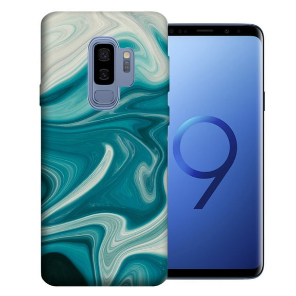 MUNDAZE For Samsung Galaxy S9 Plus Green Abstract Paint Design TPU Gel Phone Case Cover