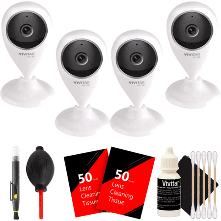 112 Accessory Kit - Four Vivitar IPC-112 Wi-Fi HD Capture Cameras with Cleaning Accessory Kit