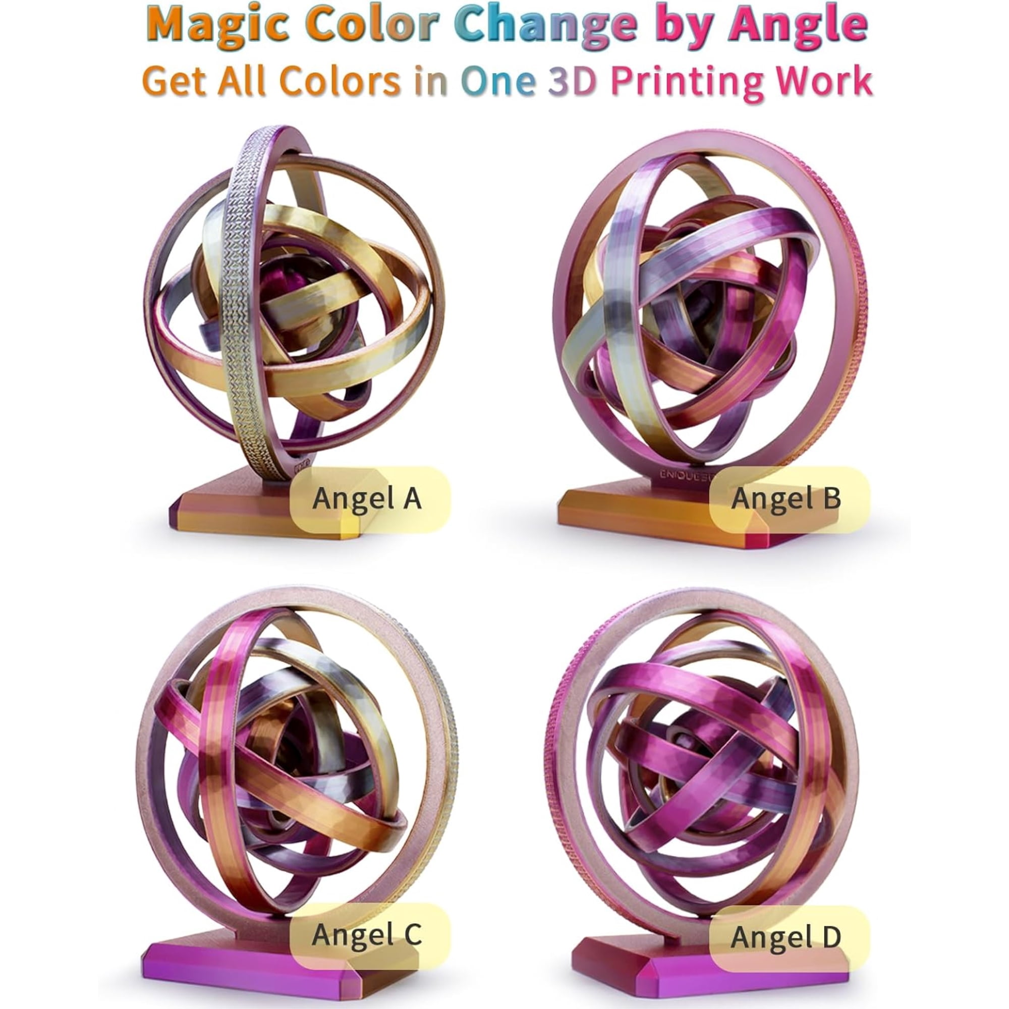 Ziro 3D Tri-color Silk PLA 1.75mm  1kg, Metal Blossom
