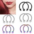 thumbnail image 3 of 10 piercings circulares de acero quirúrgico con forma de herradura y forma de cono estilo punk para el tabique nasal, la ceja y la oreja, joyería corporal de 8 mm, 3 of 5