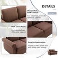 thumbnail image 4 of Sofa Bed Pull Out, 2-in-1 Design Loveseat Sleeper with 3.1'' Twin Size Memory Mattress, Versatile Couch Beds for Living Room/Small Spaces (Brown), 4 of 7