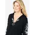 thumbnail image 4 of Woman Within Plus Size Embroidered Hoodie Sweatshirt, 4 of 6
