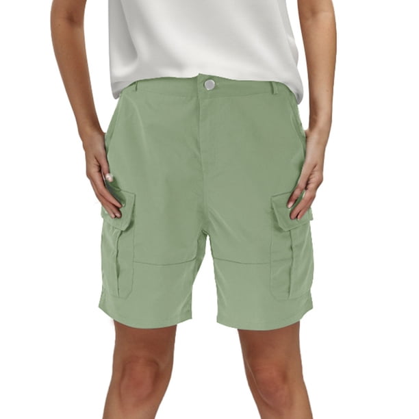 MKLEKYY Pijama Corto Para Mujer, Pantalones Cortos De Verano, Pantalones Cargo Con Bolsillos De Color Liso, Pantalones Casuales De Cintura Alta