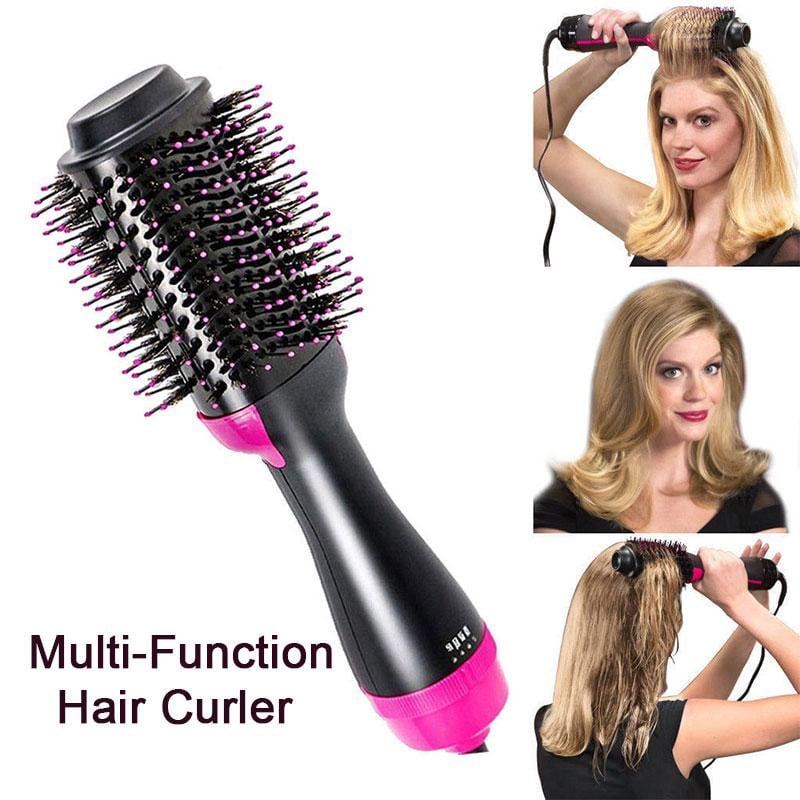 3 in 1 One Step Hair Dryer Straightening / Curling Hot Comb Rotating Round  Brush Hair Curler Modeling Design For Home Dressing Room | Walmart Canada