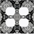 thumbnail image 3 of Metal Light Switch Plate Cover Mandala Black White Floral Pattern Damask MDL073, 3 of 13