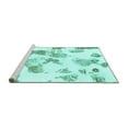 thumbnail image 2 of Ahgly Company Machine Washable Indoor Rectangle Oriental Turquoise Blue Modern Area Rugs, 5' x 8', 2 of 4